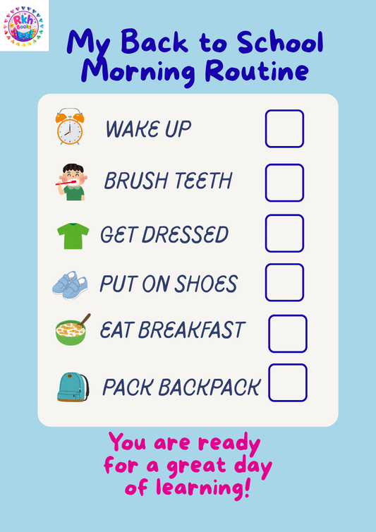 Free Back to School AM Routine Checklist