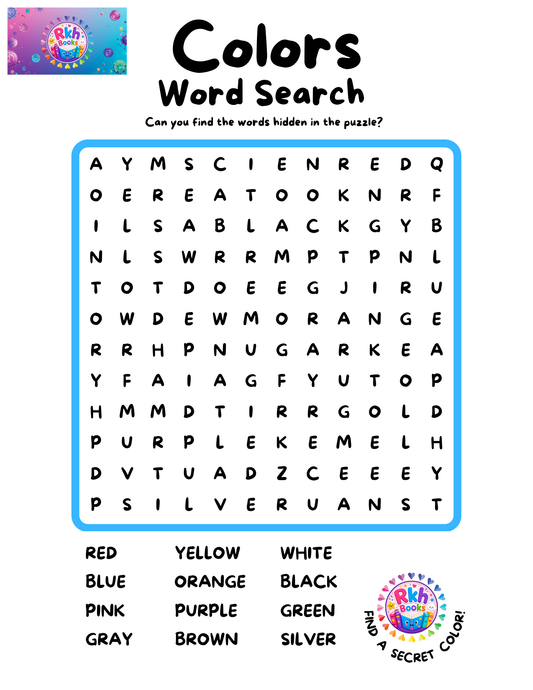 Free Word Search: Colors